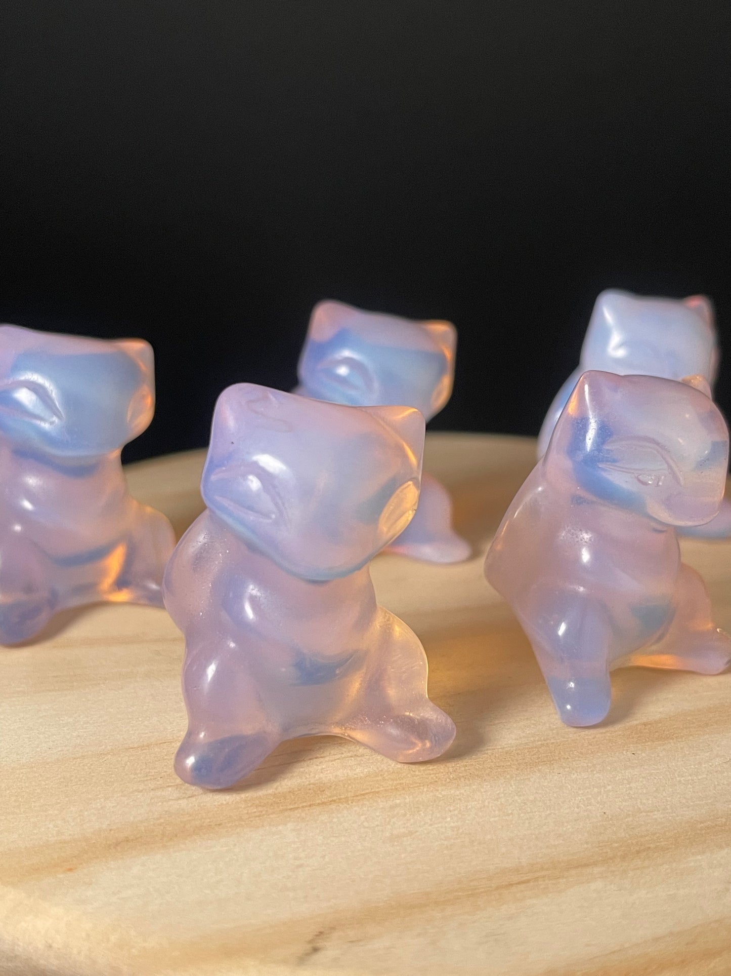 Pink Opalite Crystal Dinosaurs