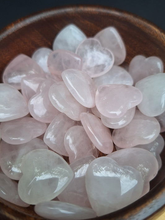 Mini Rose Quartz Crystal Hearts
