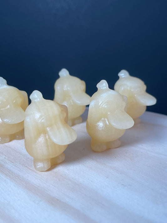 Yellow Calcite Crystal Dinosaurs