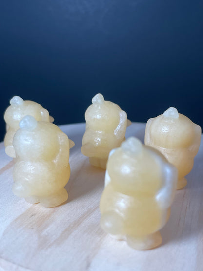 Yellow Calcite Crystal Dinosaurs