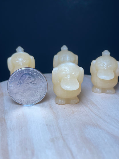Yellow Calcite Crystal Dinosaurs