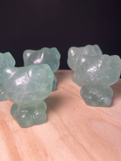 Green Fluorite Crystal Kitties