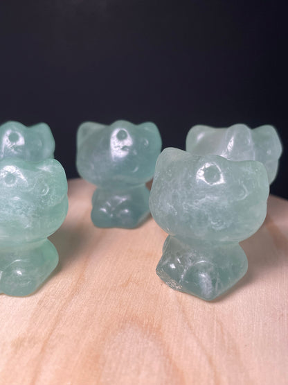Green Fluorite Crystal Kitties