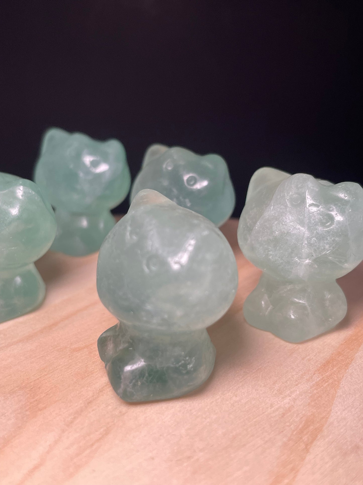 Green Fluorite Crystal Kitties