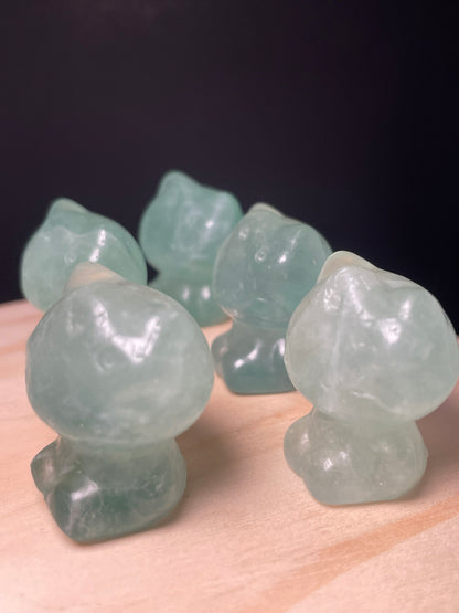 Green Fluorite Crystal Kitties