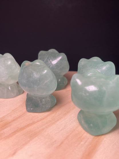 Green Fluorite Crystal Kitties