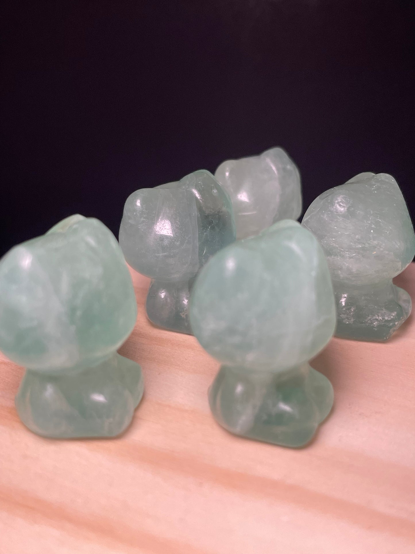 Green Fluorite Crystal Kitties