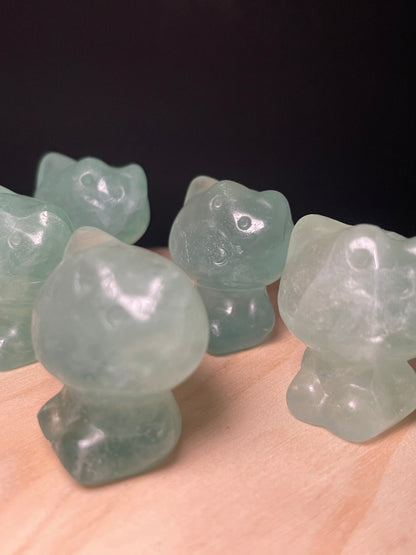 Green Fluorite Crystal Kitties
