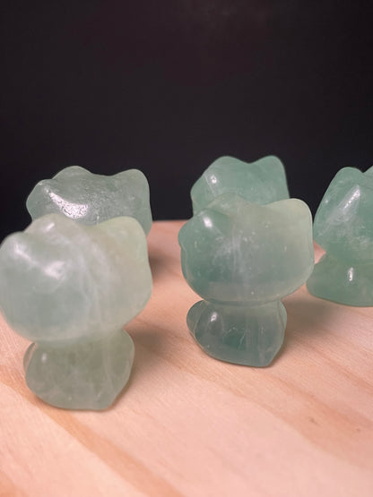 Green Fluorite Crystal Kitties