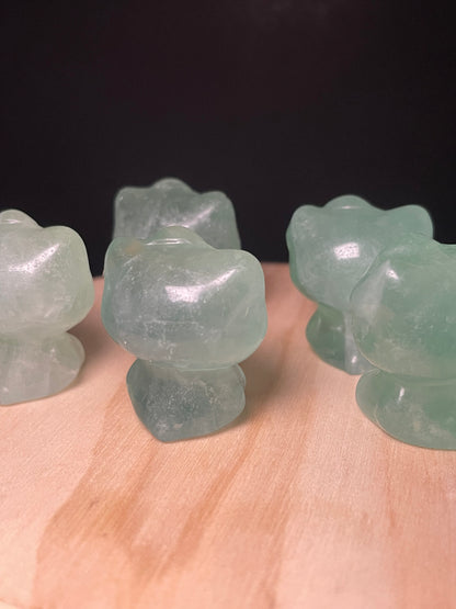 Green Fluorite Crystal Kitties