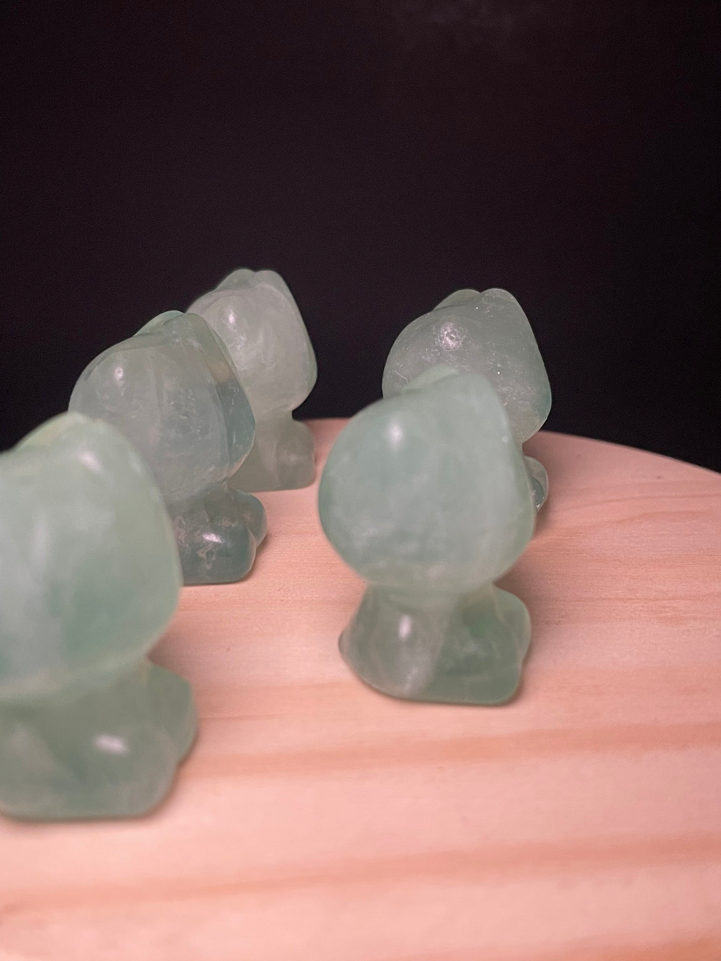 Green Fluorite Crystal Kitties