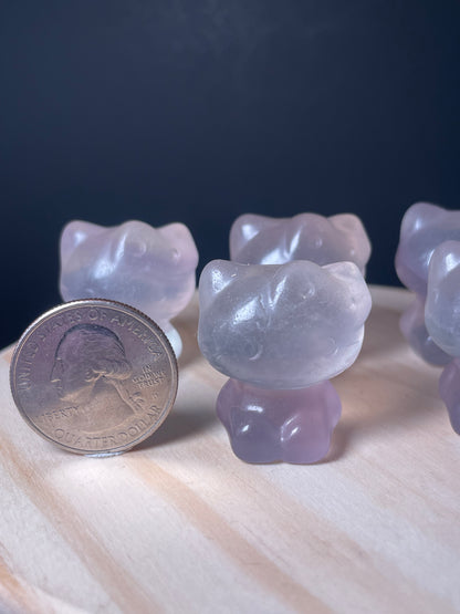 Purple Fluorite Crystal Kitties
