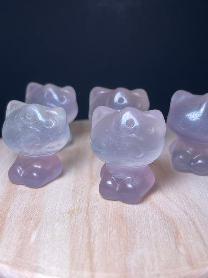 Purple Fluorite Crystal Kitties