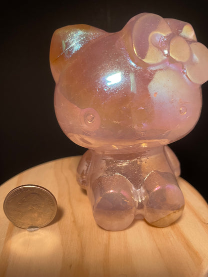 X-Large Aura Rose Quartz Crystal Kitties