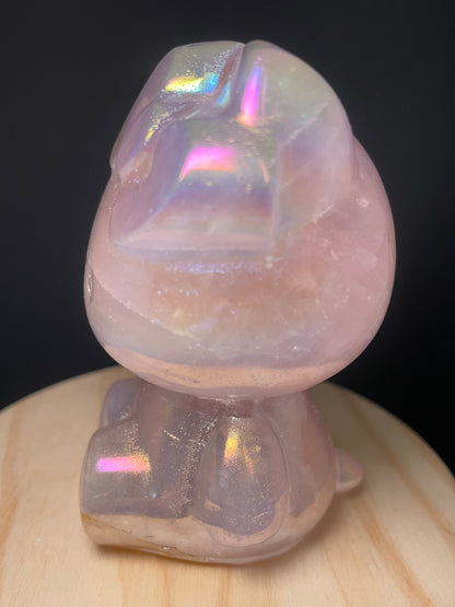 X-Large Aura Rose Quartz Crystal Kitties