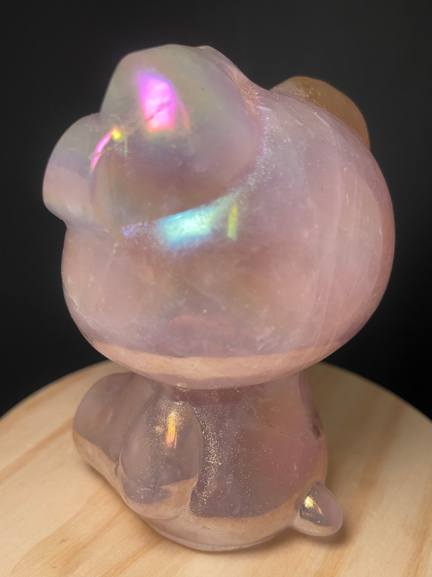 X-Large Aura Rose Quartz Crystal Kitties