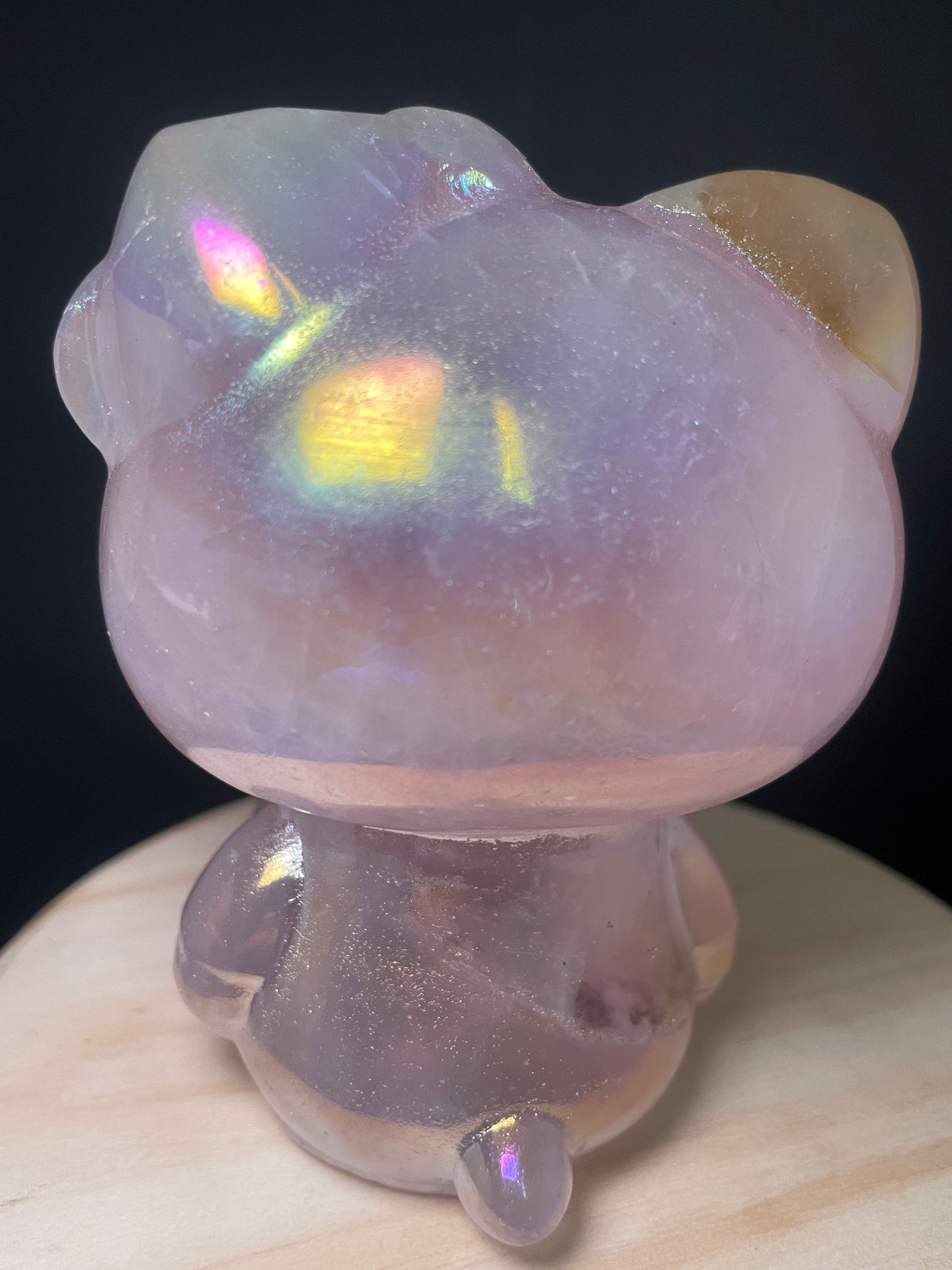 X-Large Aura Rose Quartz Crystal Kitties