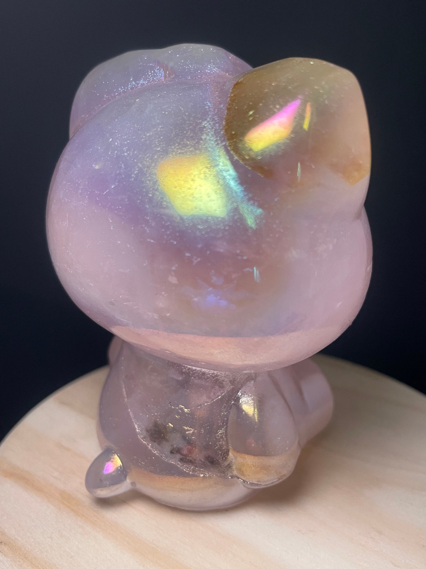 X-Large Aura Rose Quartz Crystal Kitties