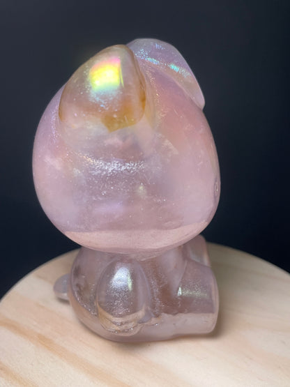 X-Large Aura Rose Quartz Crystal Kitties