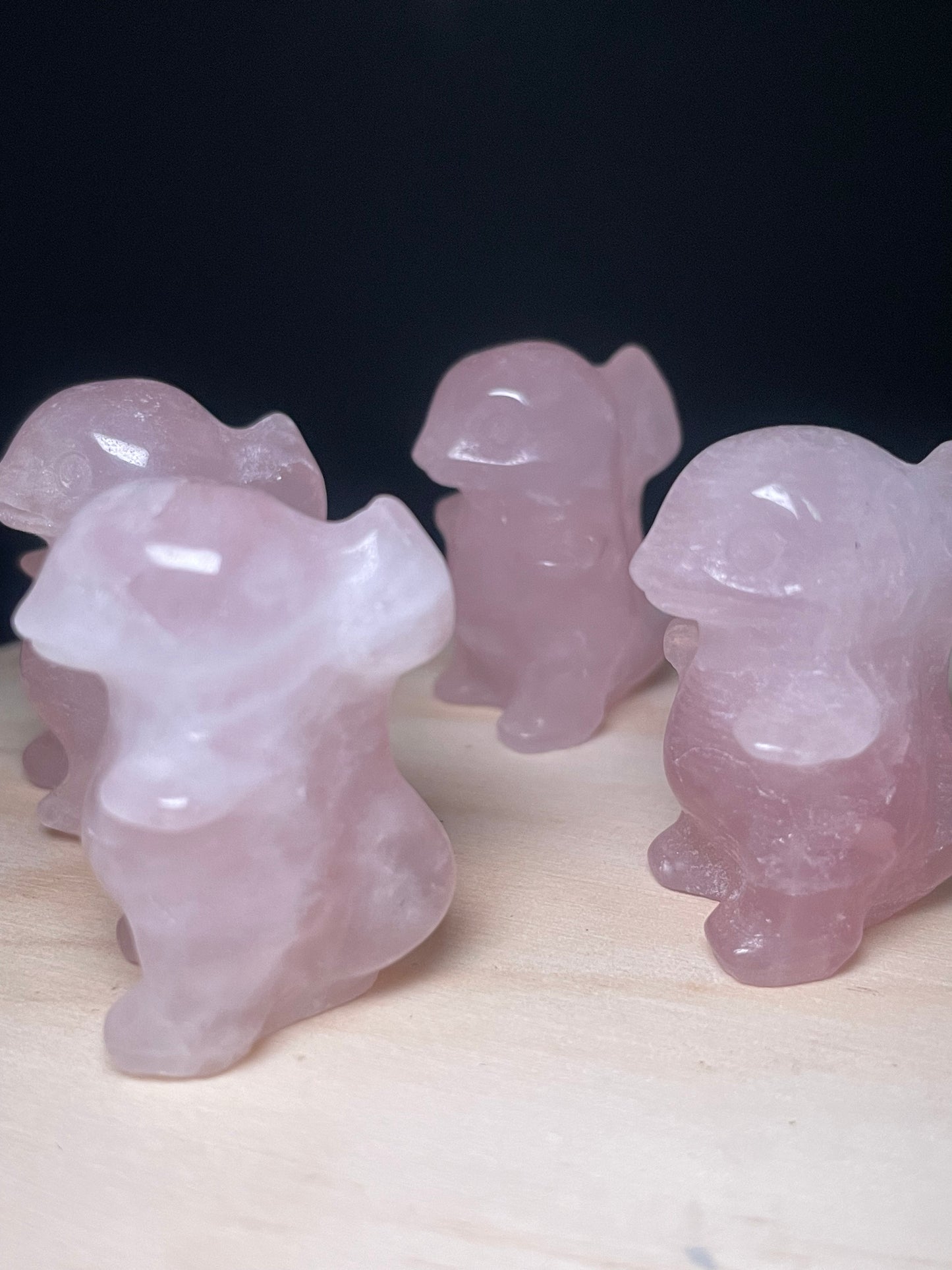 Rose Quartz Crystal Dinosaurs
