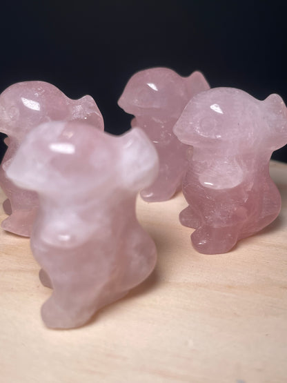 Rose Quartz Crystal Dinosaurs