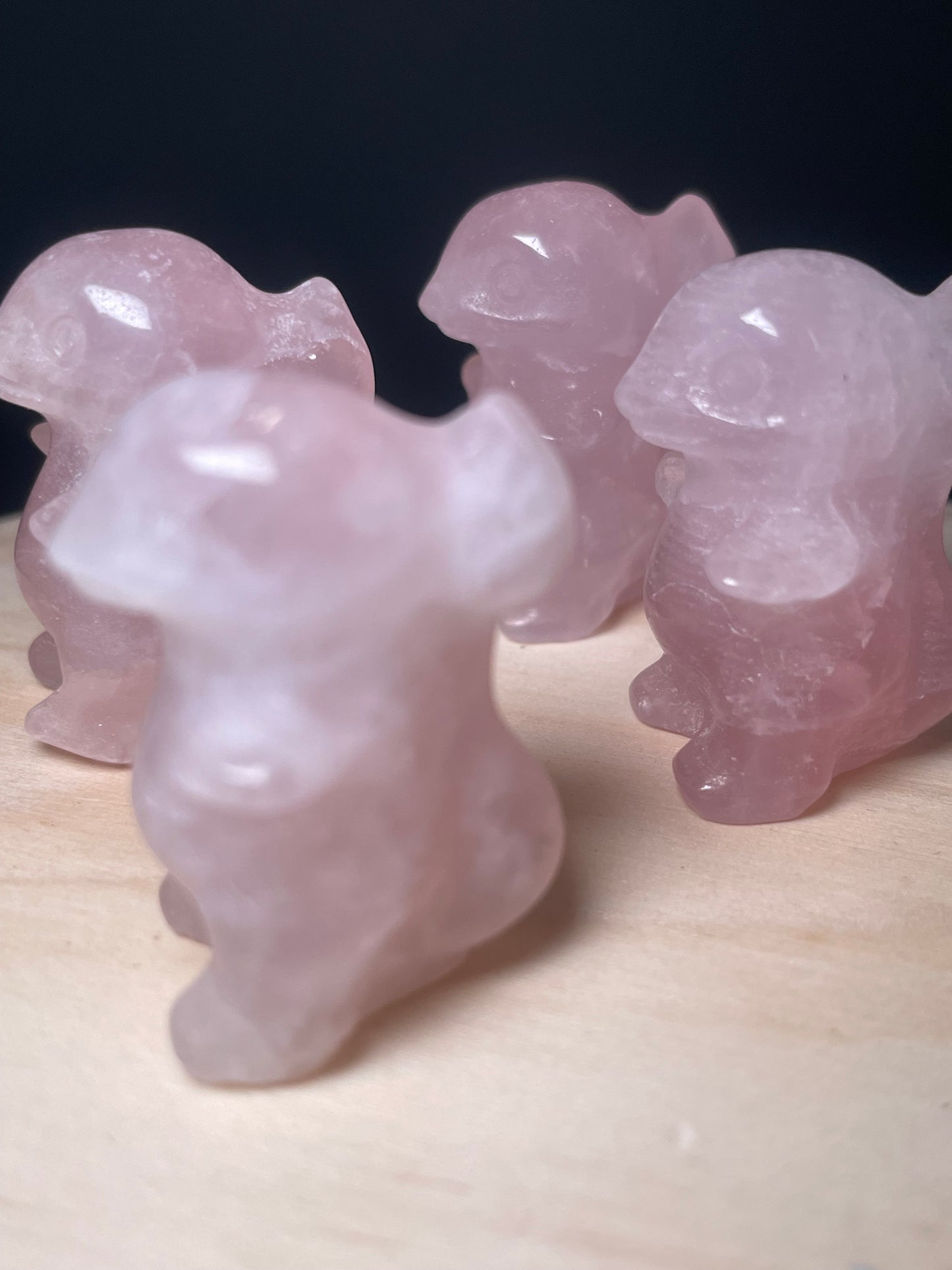 Rose Quartz Crystal Dinosaurs
