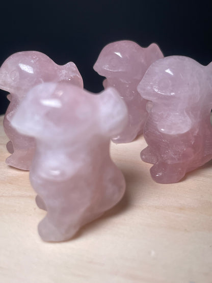 Rose Quartz Crystal Dinosaurs