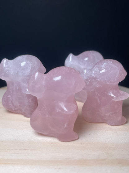 Rose Quartz Crystal Dinosaurs